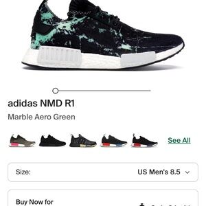 Adidas NMD R1 in Black and Marble Green men's size 7
